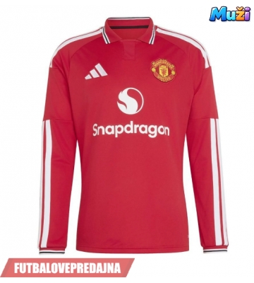 Lacne Muži Futbalové dres Manchester United 2026-27 Dlhy Rukáv - Domáci